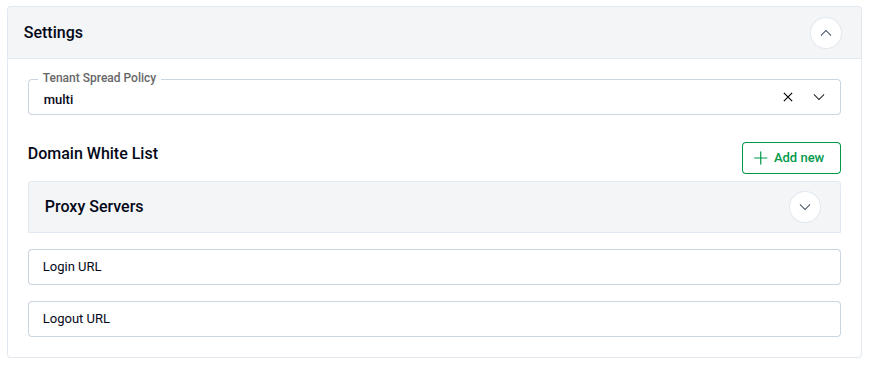 Login URL and Logout URL fields in the installer Settings